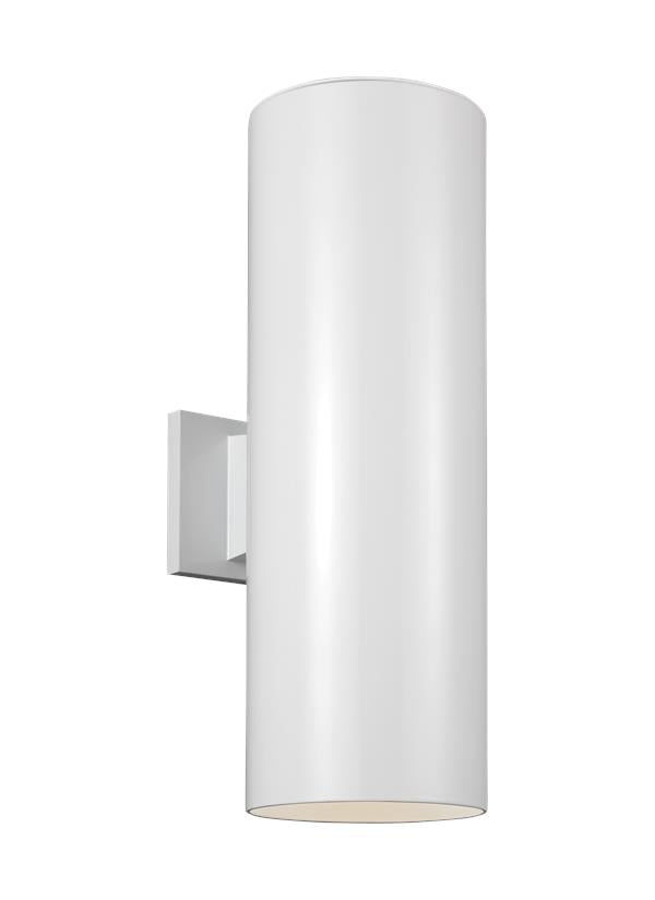 Visual Comfort Studio Studio Collection Outdoor Cylinders Large Two Light Outdoor Wall Lantern in White 8313902-15