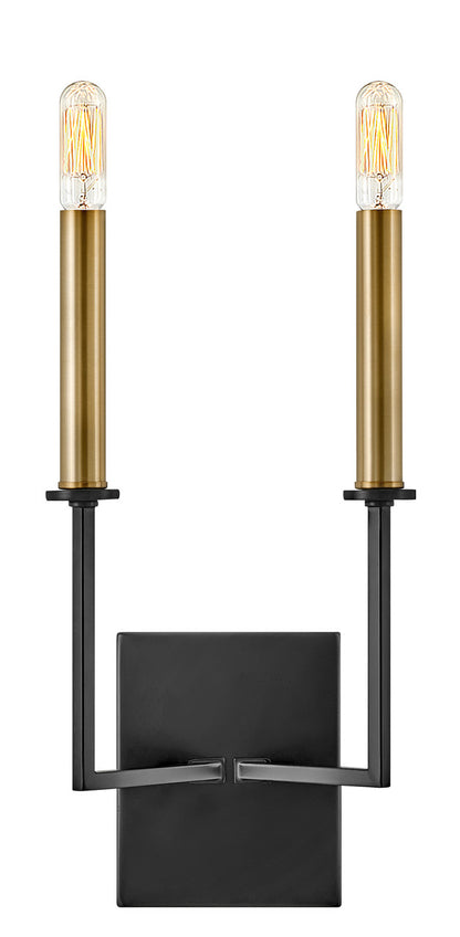 Lark Living Lazlo Two Light Tall Sconce in Black 83152BK