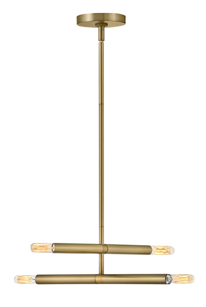 Lark Living Millie Four Light Convertible Pendant in Lacquered Brass 83194LCB