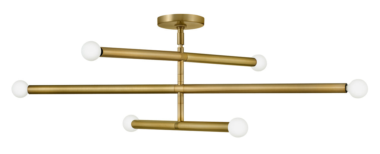 Lark Living Millie Six Light Convertible Mobile Multi Tier in Lacquered Brass 83195LCB