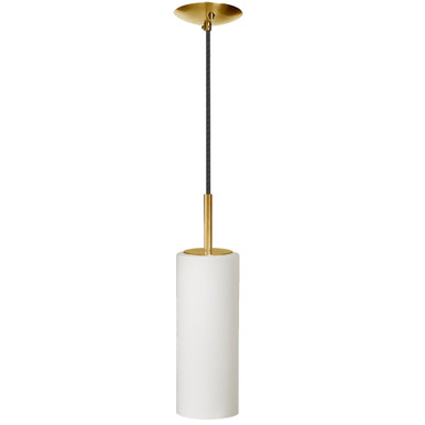 Dainolite 1 Light Incandescent Pendant, Aged Brass with White Glass 83202-AGB-WH