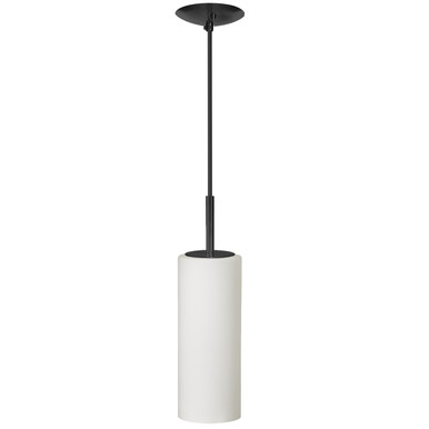 Dainolite 1 Light Incandescent Pendant, Matte Black with White Glass 83202-MB-WH