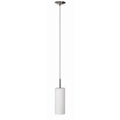 Dainolite 1 Light Pendant, Satin Chrome, White Frosted Glass 83202-SC-WH