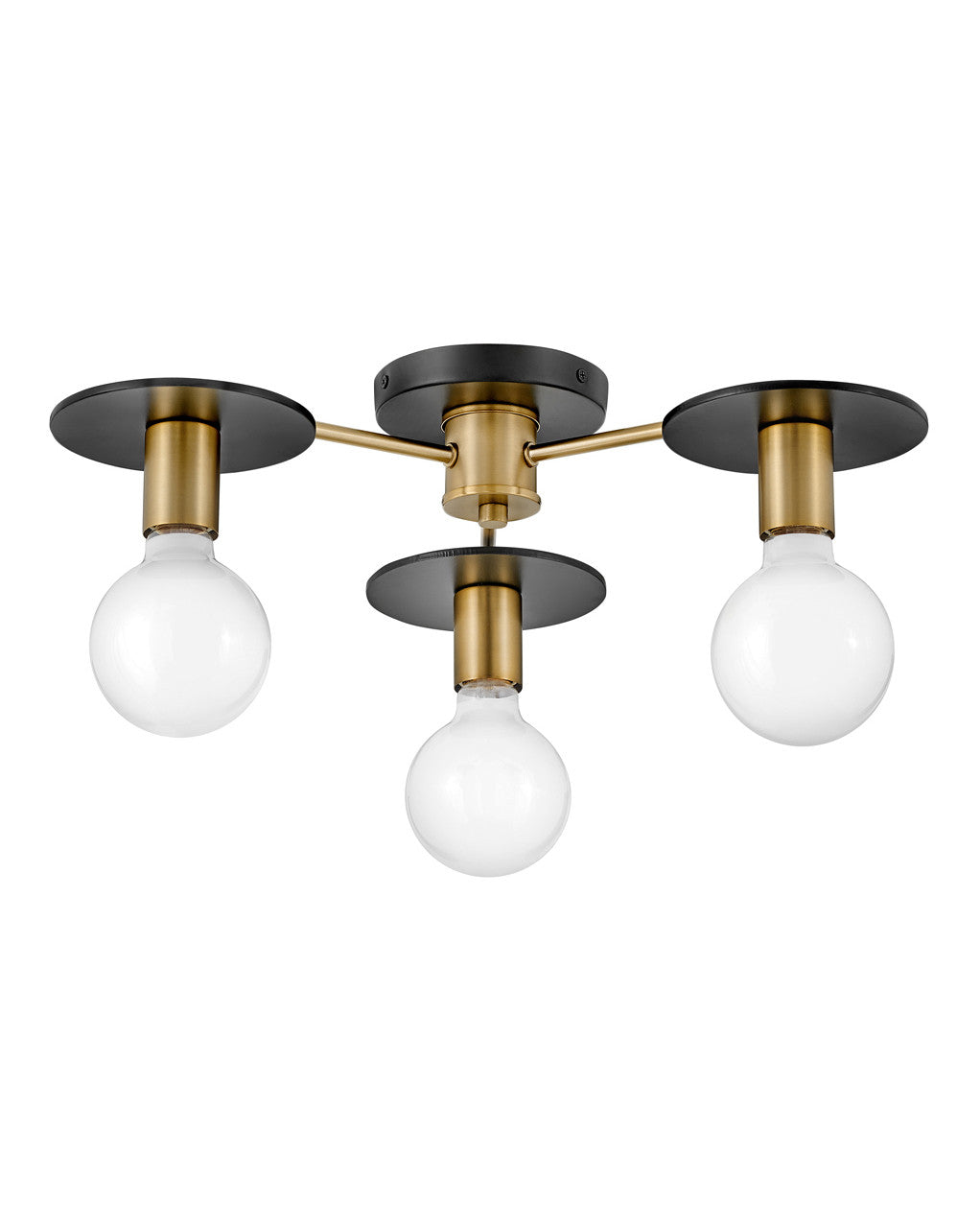 Lark Living Bobbie Three Light Semi-Flush Mount in Lacquered Brass 83203LCB