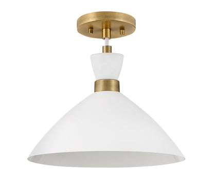 Lark Living Simon Single Light Pendant in Matte White with Heritage Brass accents 83257MW-HB