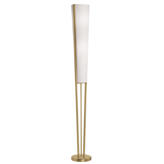 Dainolite 2 Light Incandescent Floor Lamp, Aged Brass with White Shade 83323F-AGB