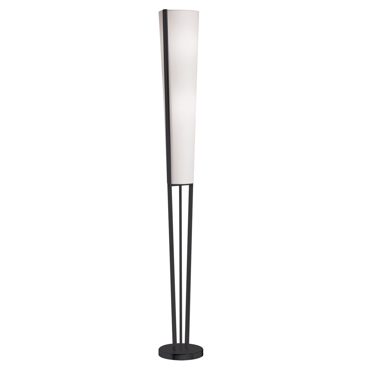 Dainolite 2 Light Incandescent Floor Lamp, Matte Black with White Shade 83323F-MB