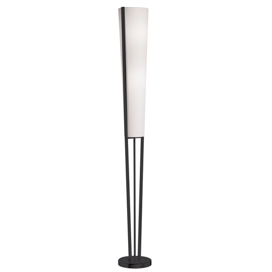 Dainolite 2 Light Incandescent Floor Lamp, Matte Black with White Shade 83323F-MB