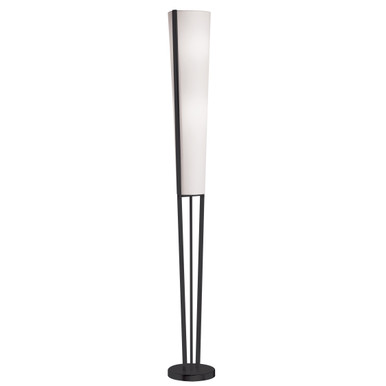 Dainolite 2 Light Incandescent Floor Lamp, Matte Black with White Shade 83323F-MB