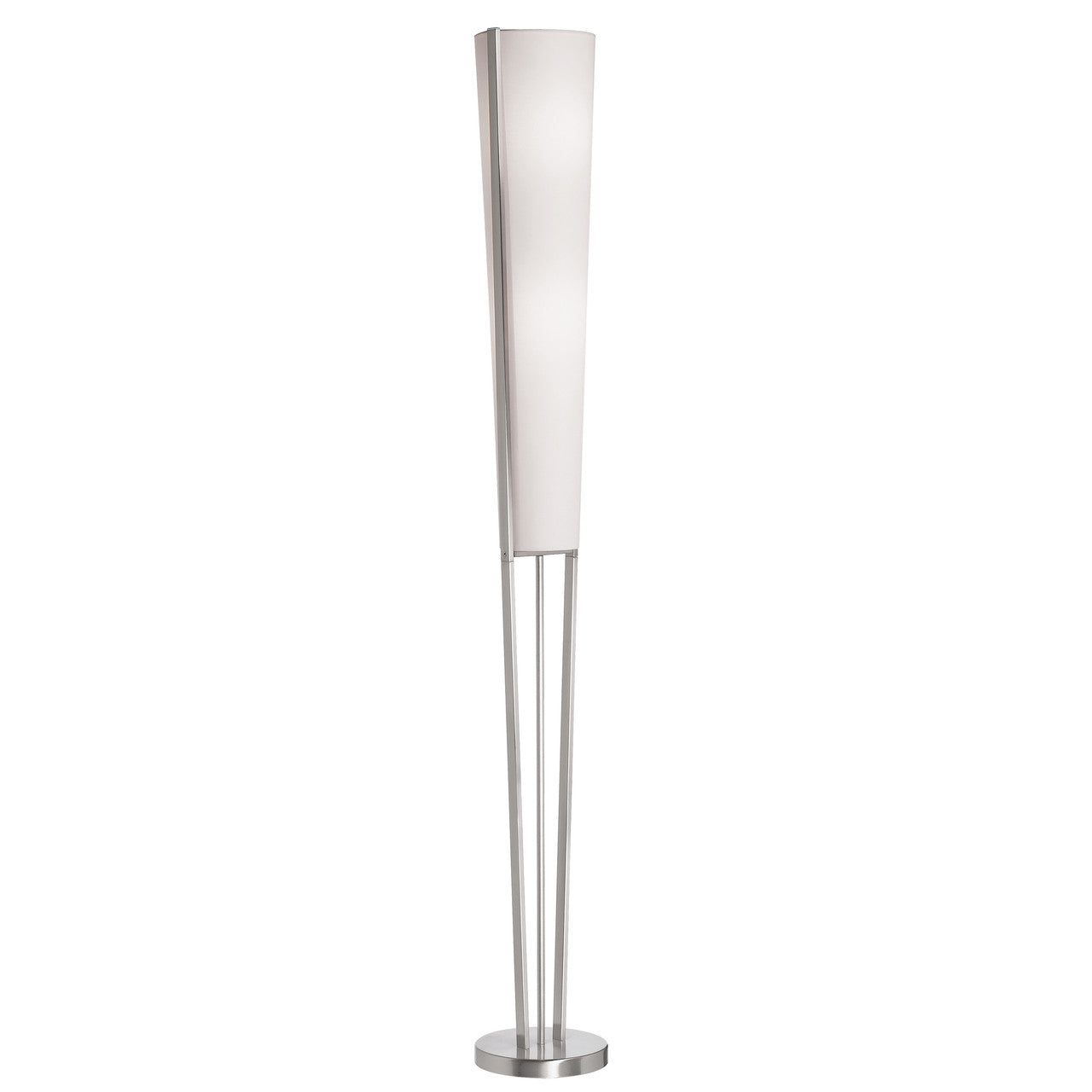 Dainolite 2 Light Floor Lamp, Satin Chrome, White Linen Fabric 790 83323F-SC