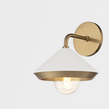 Mitzi 1 Light Wall Sconce in Aged Brass/Soft Off White H139101-AGB/WH