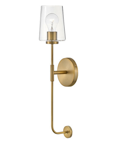 Lark Living Kline Single Light Tall Sconce in Lacquered Brass 83450LCB