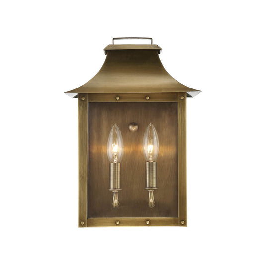 Acclaim Lighting Manchester 2-Light Aged Brass Pocket Wall Light in Aged Brass 8414AB