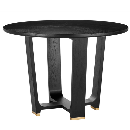 Currey & Co. 29.75" Blake Black Mindi Wood Dining Table 3000-0260