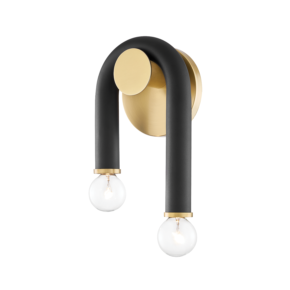 Mitzi 2 Light Wall Sconce in Aged Brass/Black H382102-AGB/BK