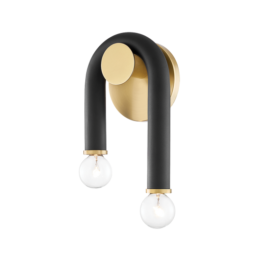 Mitzi 2 Light Wall Sconce in Aged Brass/Black H382102-AGB/BK