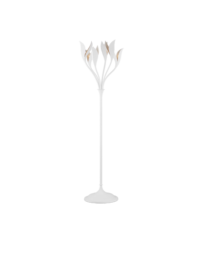 Currey & Co Snowflower Floor Lamp in Gesso White 8000-0160