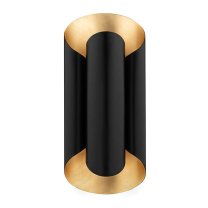 Hudson Valley Lighting Banks Wall Sconce in Gold Leaf/black 8500-GL/BK