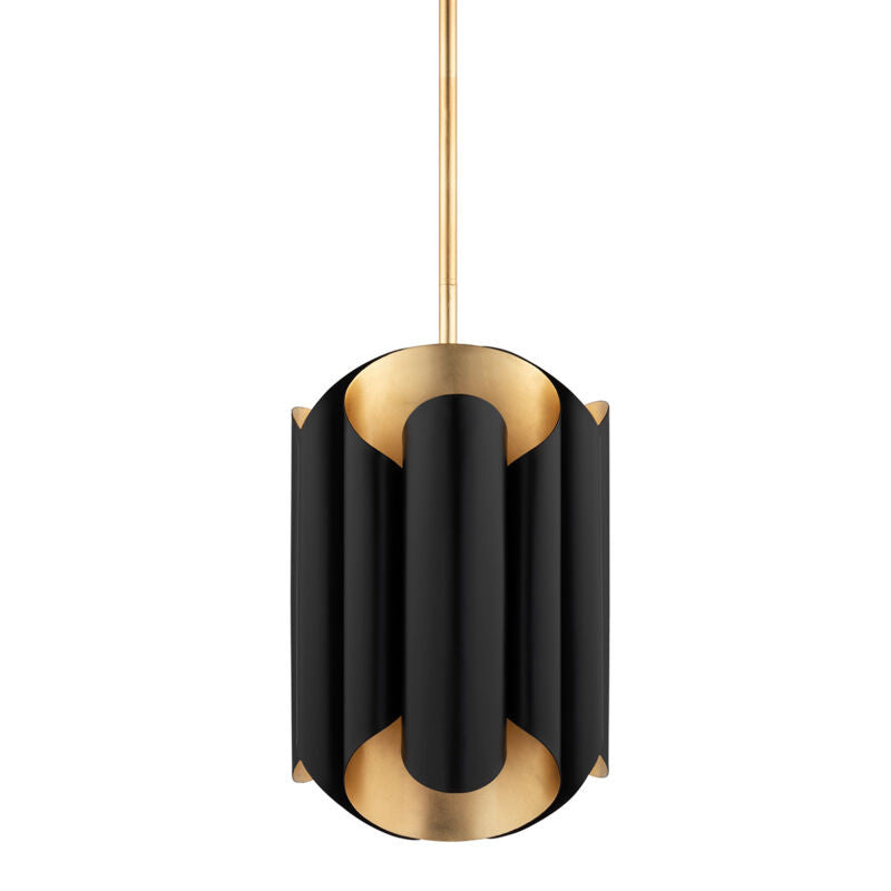 Hudson Valley Lighting Banks Pendant in Gold Leaf/black 8513-GL/BK