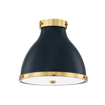 Hudson Valley Lighting Painted No. 3 Flush Mount in Aged Brass/darkest Blue MDS360-AGB/DBL