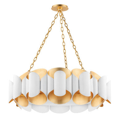 Hudson Valley Lighting Banks Chandelier in Gold Leaf/white 8534-GL/WH