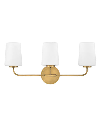 Lark Living Kline Three Light Vanity in Heritage Brass 853453HB