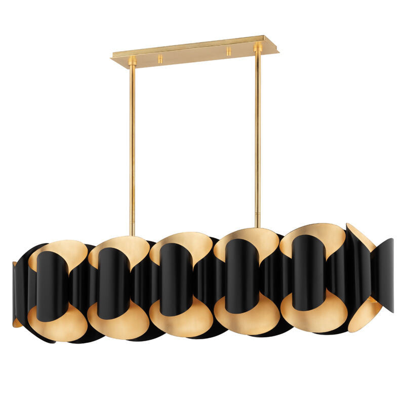 Hudson Valley Lighting Banks Linear in Gold Leaf/black 8546-GL/BK