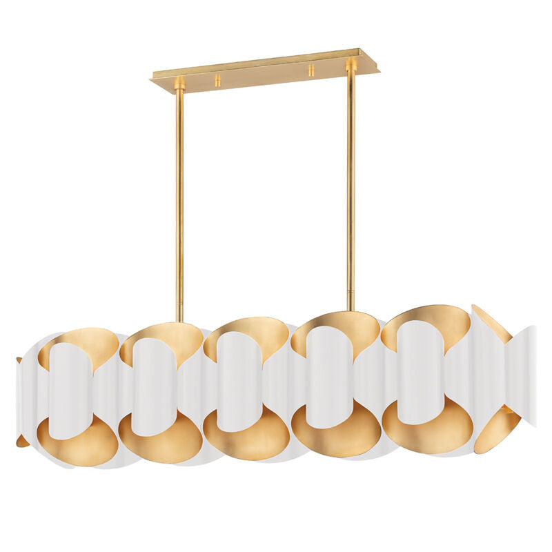 Hudson Valley Lighting Banks Linear in Gold Leaf/white 8546-GL/WH