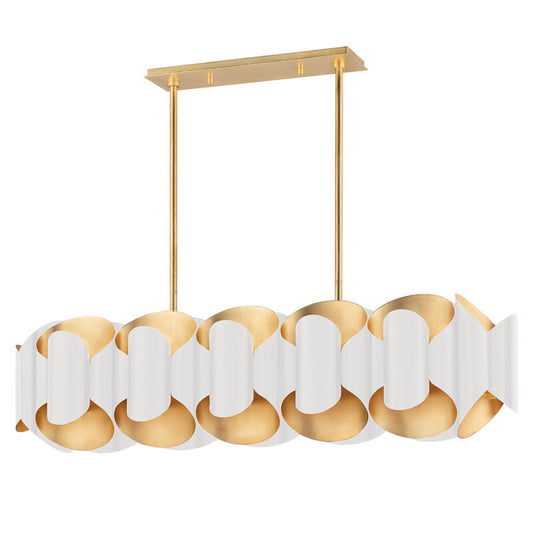 Hudson Valley Lighting Banks Linear in Gold Leaf/white 8546-GL/WH