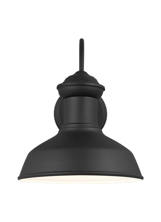 Generation Lighting Fredricksburg traditional 1-light outdoor exterior Dark Sky compliant small wall lantern sconce in black finish 8547701-12