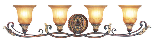 Livex Lighting Villa Verona Collection 4 Light VBZ Bath in Verona Bronze with Aged Gold Leaf Accents 8554-63