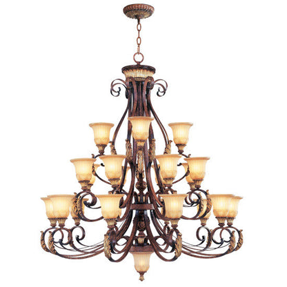 Livex Lighting Villa Verona Collection 23 Light VBZ Chandelier in Verona Bronze with Aged Gold Leaf Accents 8569-63