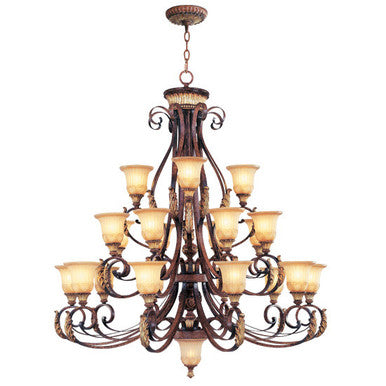 Livex Lighting Villa Verona Collection 23 Light VBZ Chandelier in Verona Bronze with Aged Gold Leaf Accents 8569-63