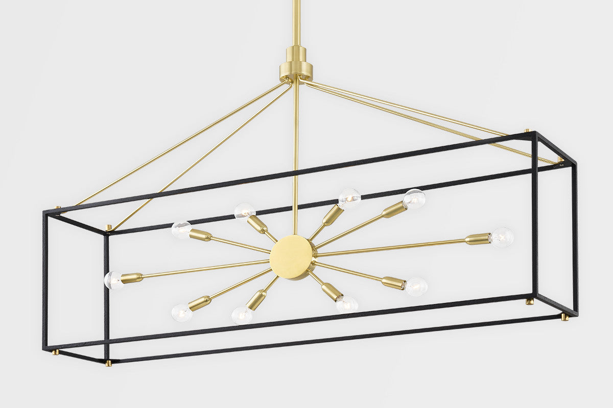 Hudson Valley Lighting Glendale Linear in Aged Brass/black 8948-AGB/BK