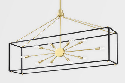 Hudson Valley Lighting Glendale Linear in Aged Brass/black 8948-AGB/BK