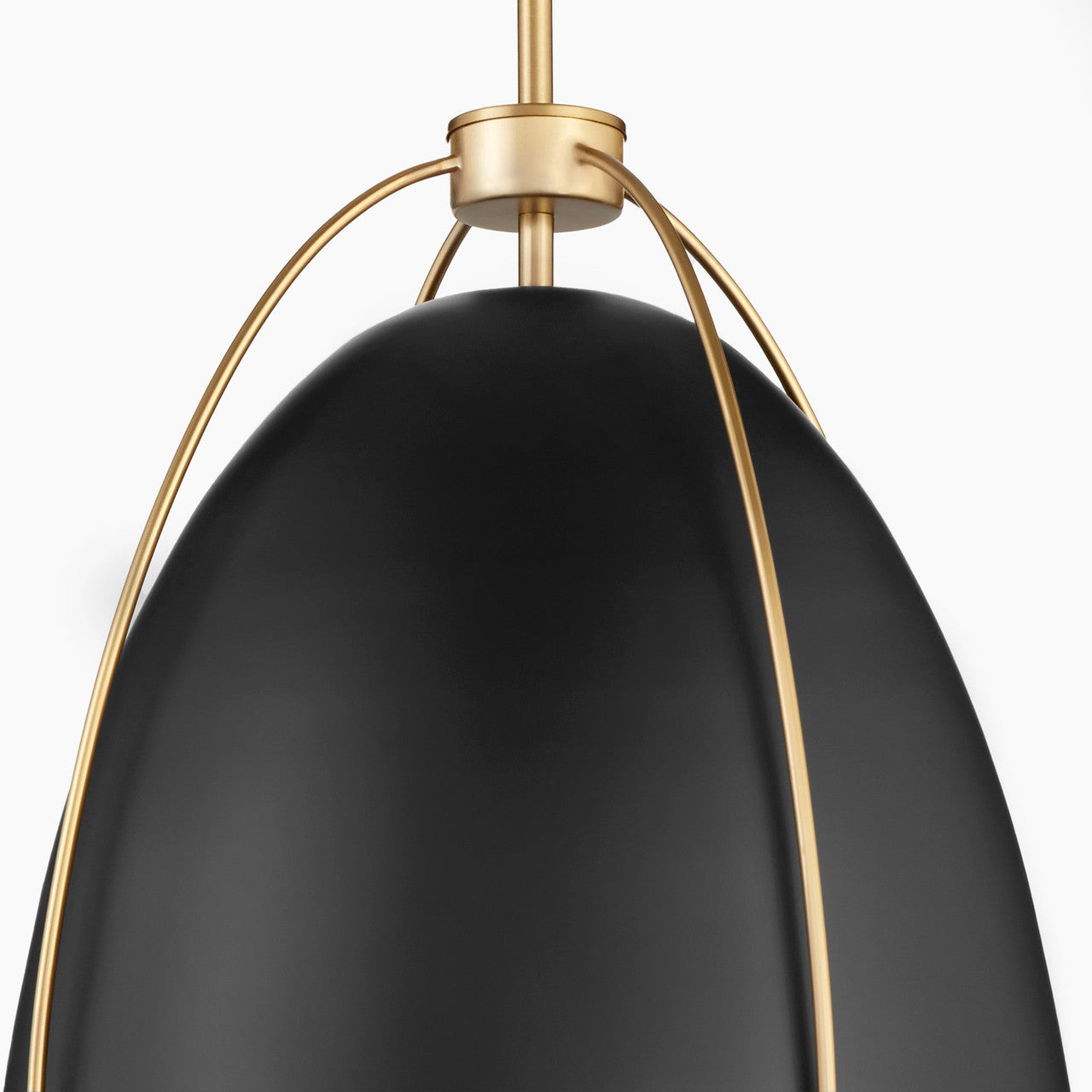 Quorum  Jamie 18" 3 Light Pendant - Matte Black with Aged Brass 860-3-5980