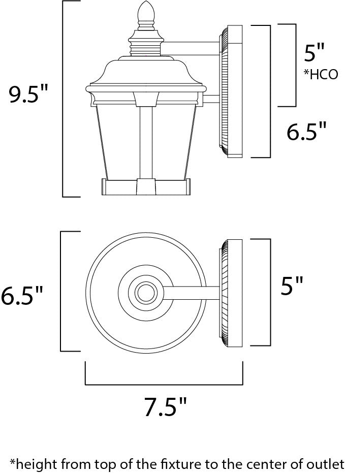 Maxim Nantucket EE 1-Light Outdoor Wall Lantern in Country Forge 86084FSCF