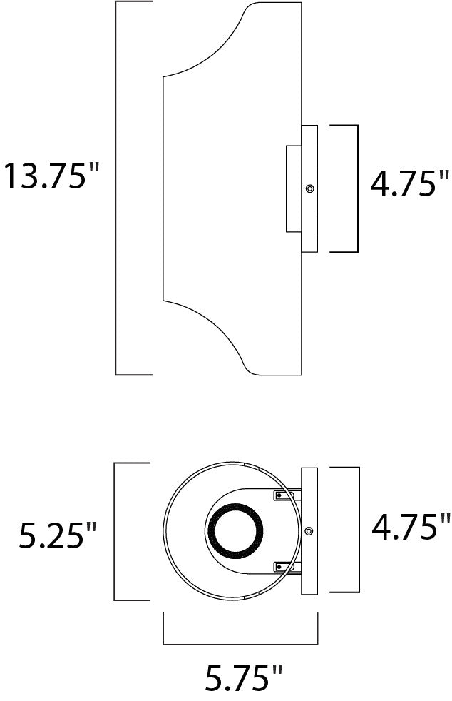 Maxim Lightray LED Outdoor Wall Sconce in Brushed Aluminum 86119AL