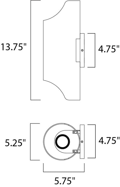 Maxim Lightray LED Outdoor Wall Sconce in Brushed Aluminum 86119AL