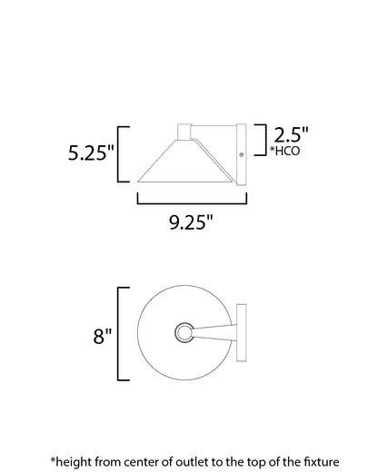 Maxim Conoid Medium LED Outdoor Wall Sconce in Black 86141BK