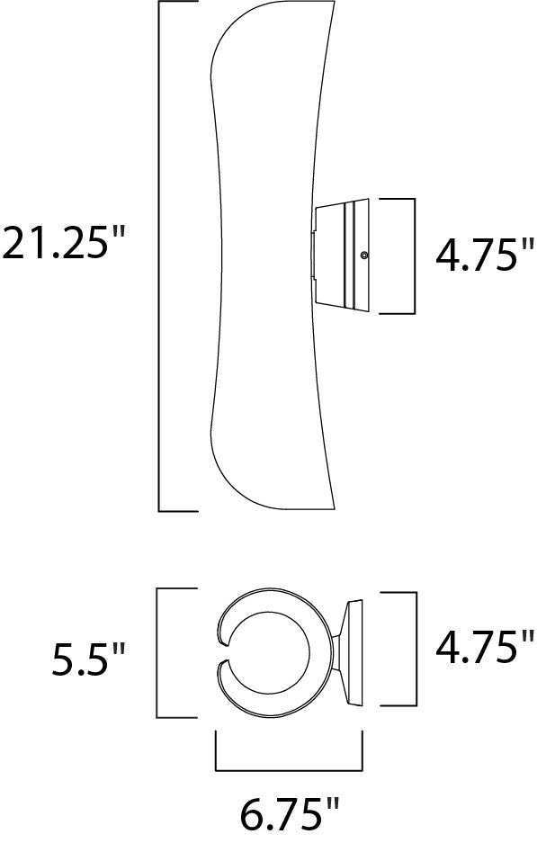 Maxim Scroll 21 LED Outdoor Wall Sconce in Architectural Bronze 86146ABZ