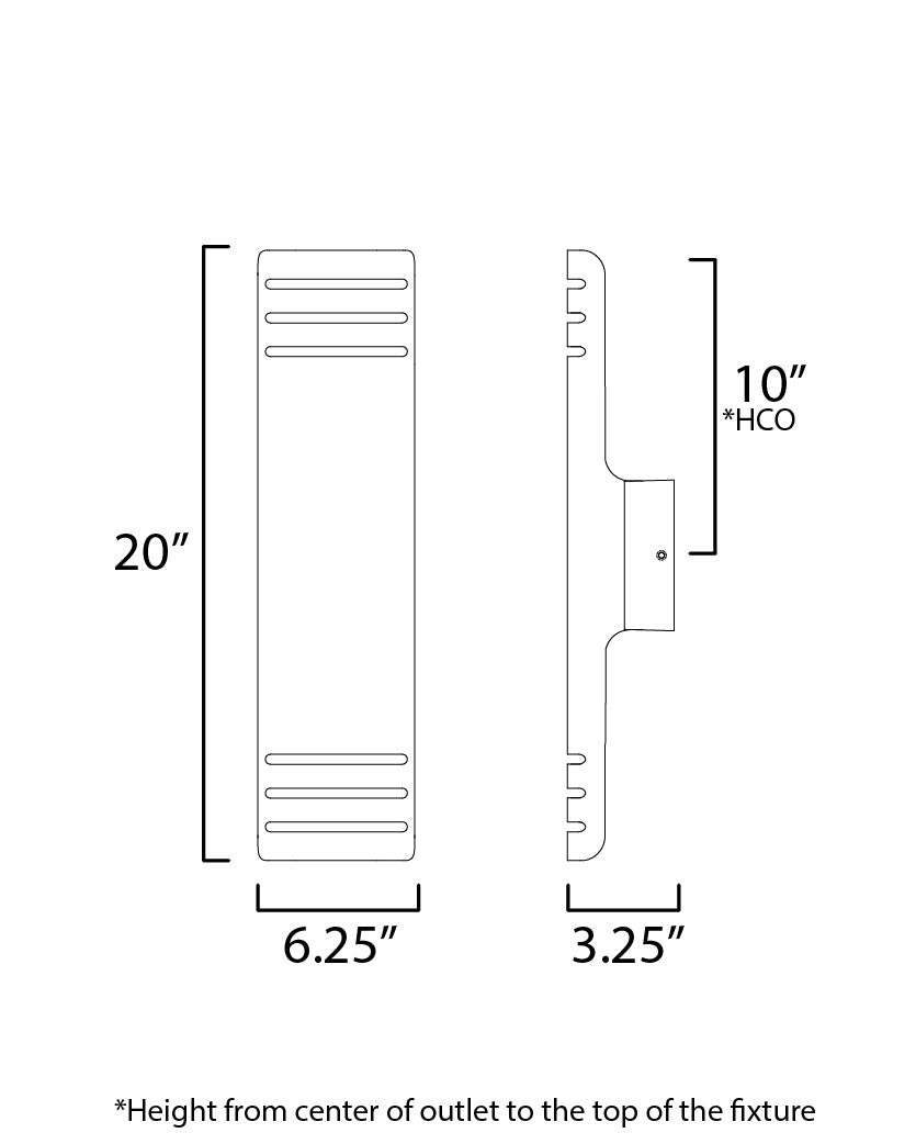 Maxim Lightray Large LED Outdoor Wall Lamp in Black 86176BK