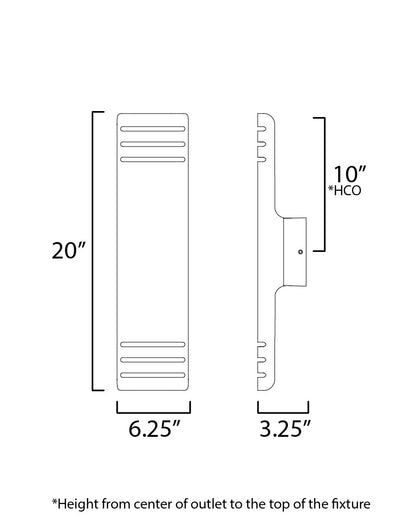 Maxim Lightray Large LED Outdoor Wall Lamp in Black 86176BK