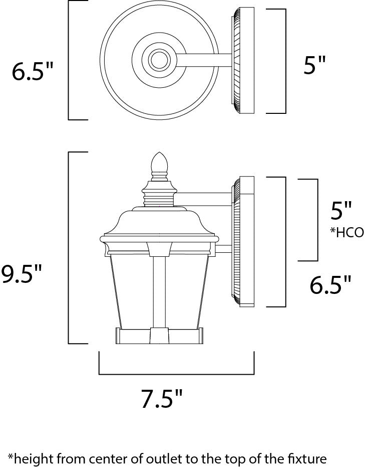 Maxim Morrow Bay EE 1-Light Outdoor Wall Lantern in Earth Tone 86183LTET