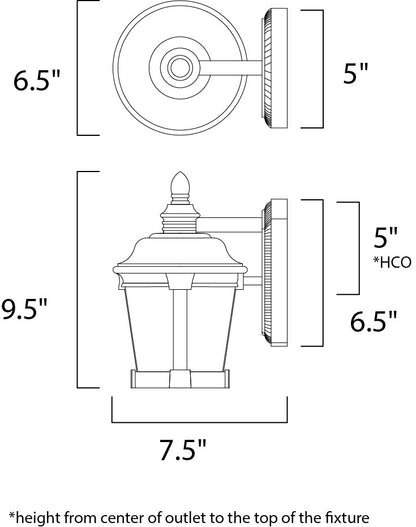 Maxim Morrow Bay EE 1-Light Outdoor Wall Lantern in Earth Tone 86183LTET