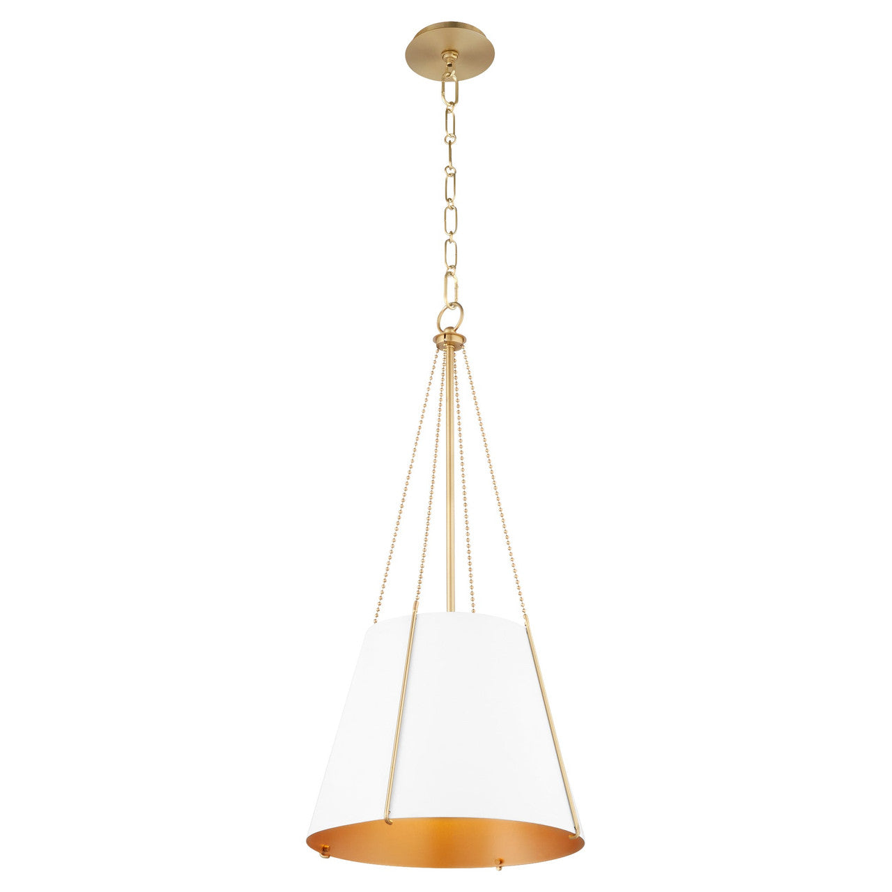 Quorum  Denise 15" Pendant - Studio White with Aged Brass  862-1-0880