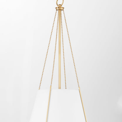 Quorum  Denise 15" Pendant - Studio White with Aged Brass  862-1-0880