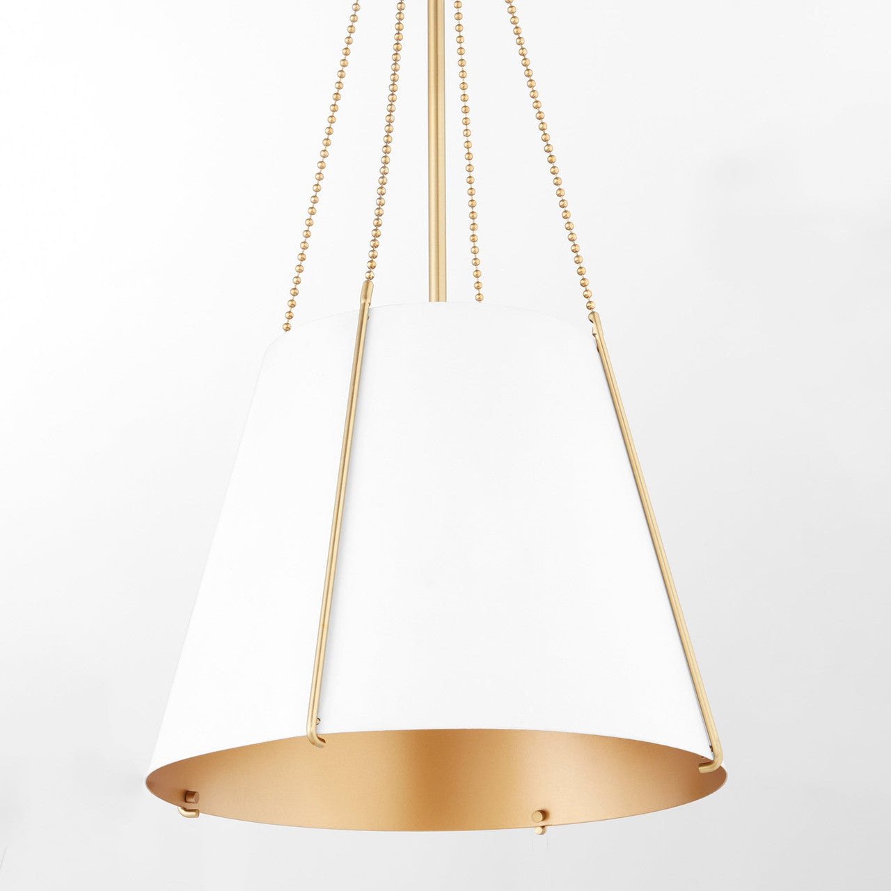 Quorum  Denise 15" Pendant - Studio White with Aged Brass  862-1-0880