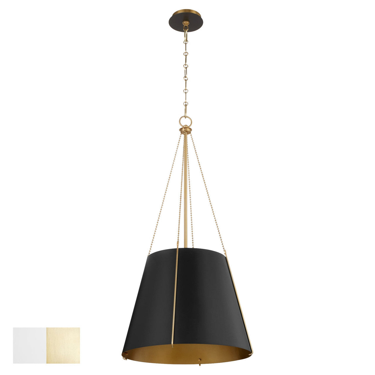 Quorum  Denise 18" Pendant - Studio White with Aged Brass  862-3-0880