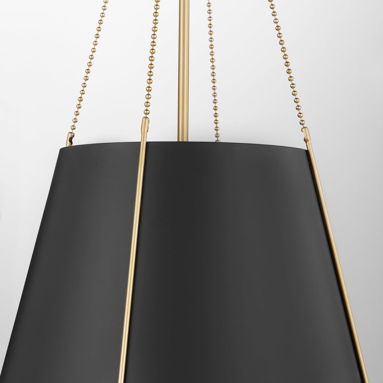 Quorum  Denise 18" Pendant - Matte Black with Aged Brass  862-3-5980